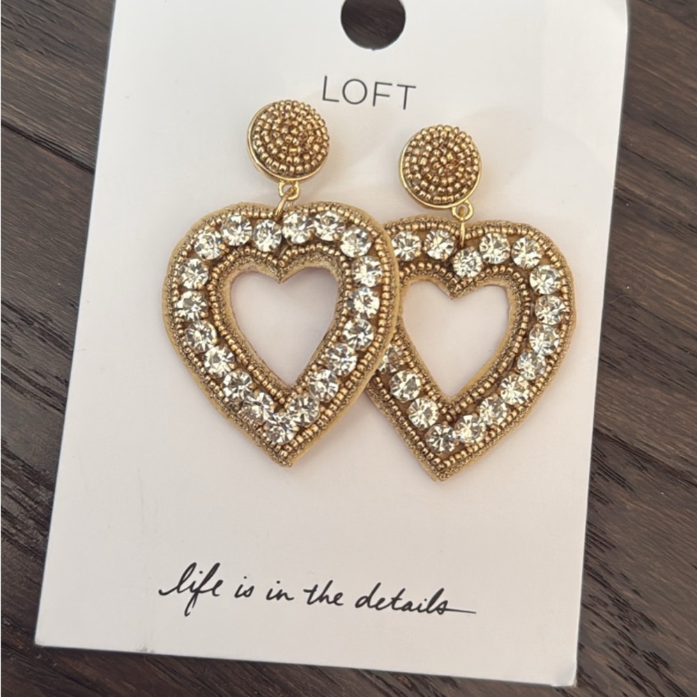 LOFT Gold Heart Earrings